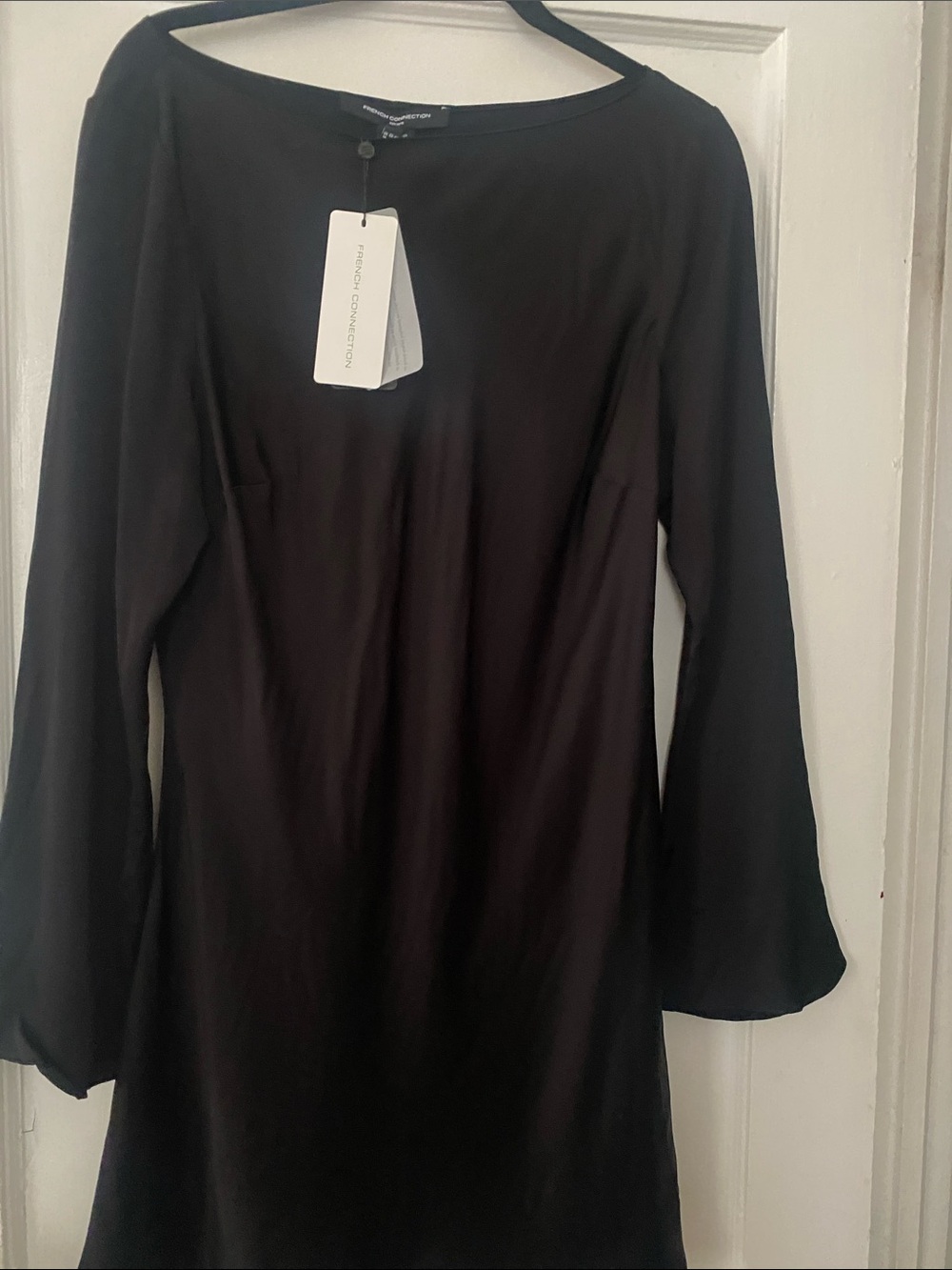 French Connection Black Long Sleeve A-Line Dress
